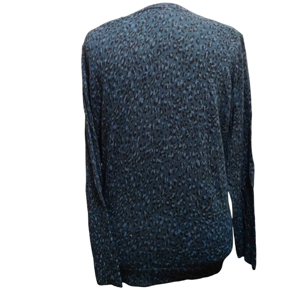 Amazon Essentials Xl Navy Blue Leopard Print Swea… - image 4